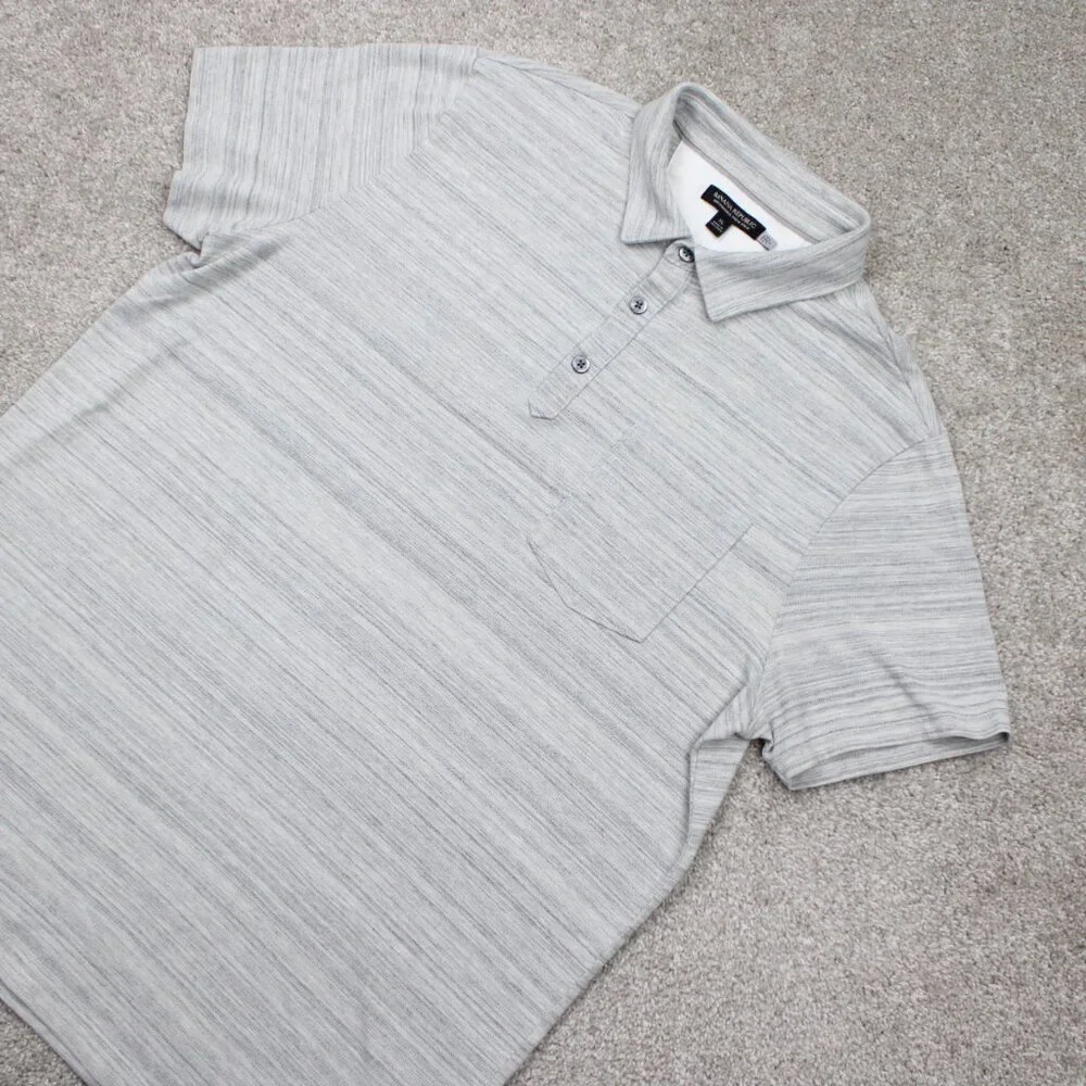 Banana Republic Performance Pique‎ Polo Shirt Mens XL Gray Cotton Stretch S/S